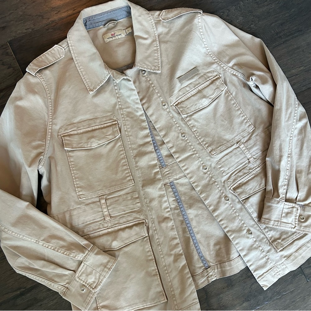 Vineyard Vines Cargo Utility Jacket Size S Beige Coastal Prep